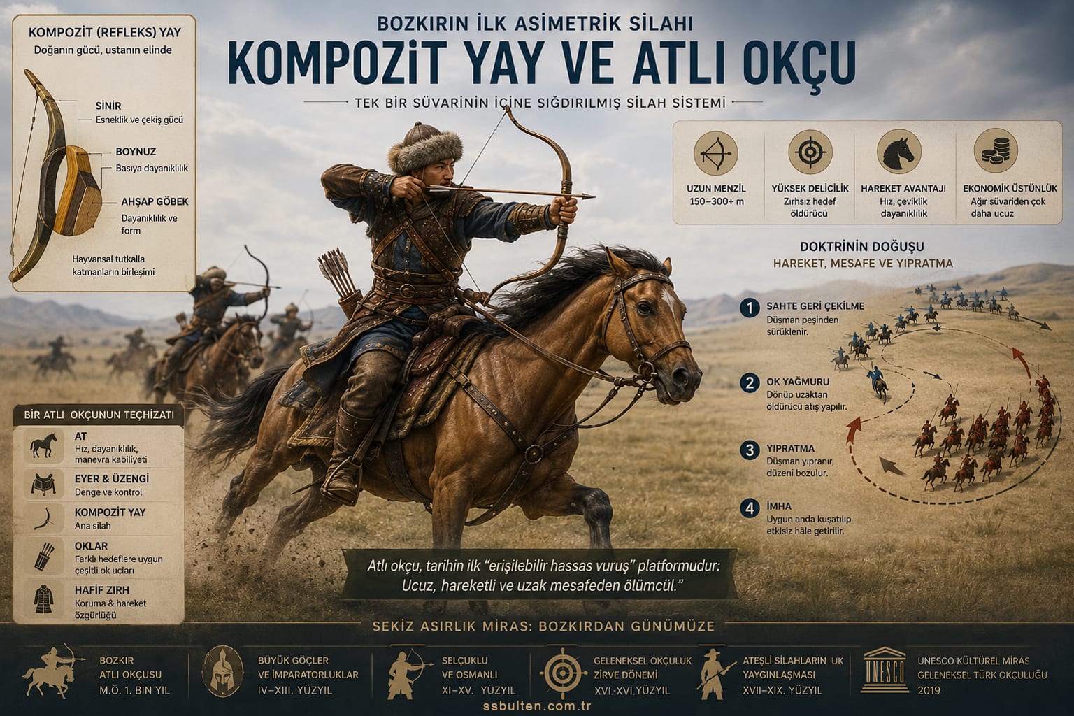 Bozkırın ilk asimetrik silahı: kompozit yay ve atlı okçu